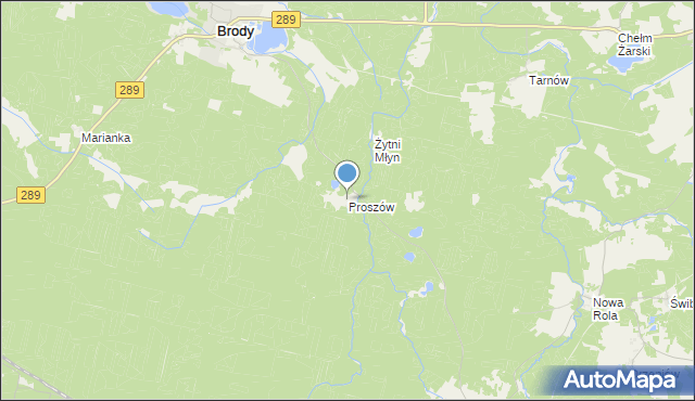 mapa Proszów, Proszów gmina Brody na mapie Targeo