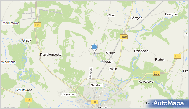 mapa Prusinowo, Prusinowo gmina Gryfice na mapie Targeo