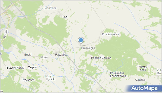 mapa Pruskołęka, Pruskołęka na mapie Targeo