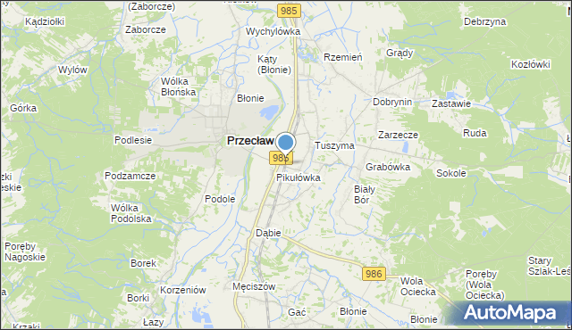 mapa Przecław-Tuszyma, Przecław-Tuszyma na mapie Targeo