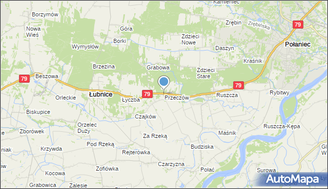 mapa Przeczów, Przeczów gmina Łubnice na mapie Targeo