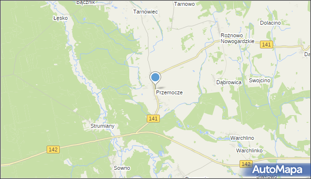 mapa Przemocze, Przemocze na mapie Targeo