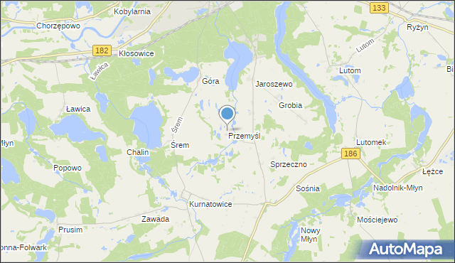 mapa Przemyśla, Przemyśl gmina Sieraków na mapie Targeo