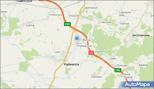 mapa Przesieczna, Przesieczna na mapie Targeo