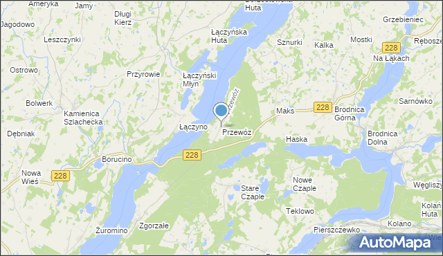 mapa Przewóz, Przewóz gmina Chmielno na mapie Targeo