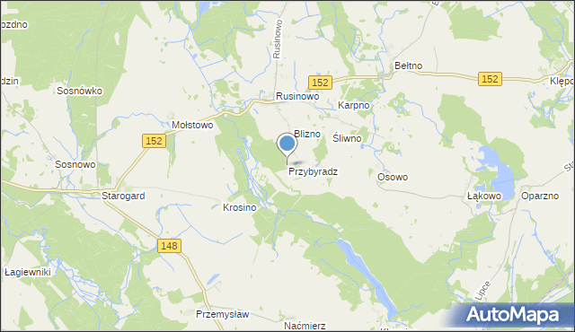 mapa Przybyradz, Przybyradz na mapie Targeo