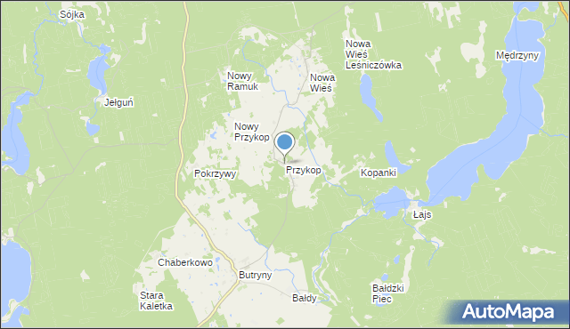 mapa Przykop, Przykop gmina Purda na mapie Targeo