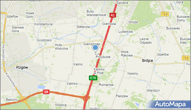 mapa Przypusta, Przypusta na mapie Targeo