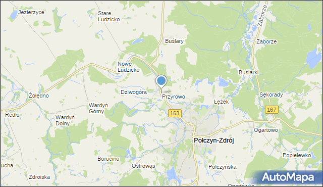 mapa Przyrowo, Przyrowo na mapie Targeo