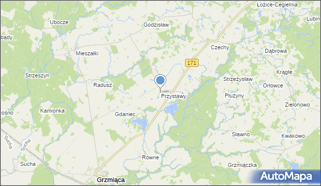 mapa Przystawy, Przystawy gmina Grzmiąca na mapie Targeo