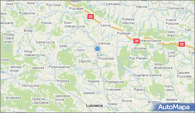 mapa Przyszowa, Przyszowa na mapie Targeo