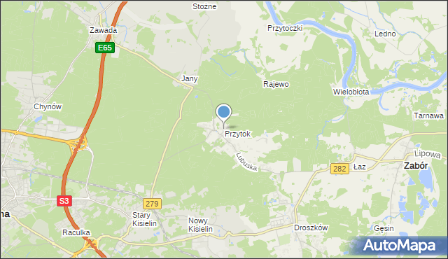 mapa Przytok, Przytok gmina Zabór na mapie Targeo