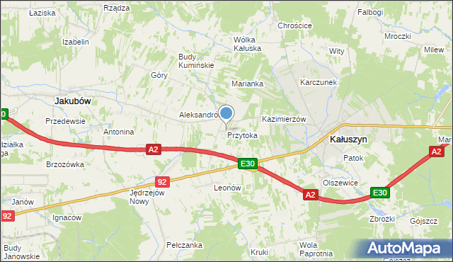 mapa Przytoka, Przytoka gmina Kałuszyn na mapie Targeo