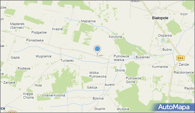 mapa Putnowice-Kolonia, Putnowice-Kolonia na mapie Targeo