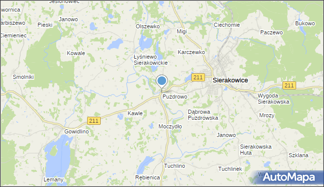 mapa Puzdrowo, Puzdrowo na mapie Targeo