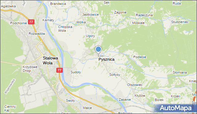 gmina pysznica mapa Mapa Pysznica, Pysznica na mapie Targeo