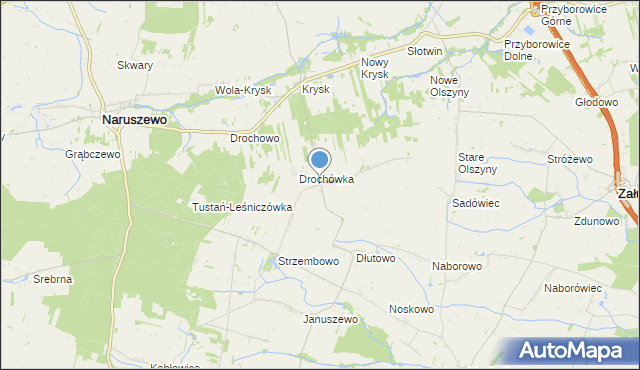 mapa Rąbież, Rąbież gmina Naruszewo na mapie Targeo