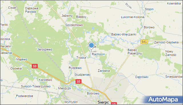 mapa Rachocin, Rachocin na mapie Targeo