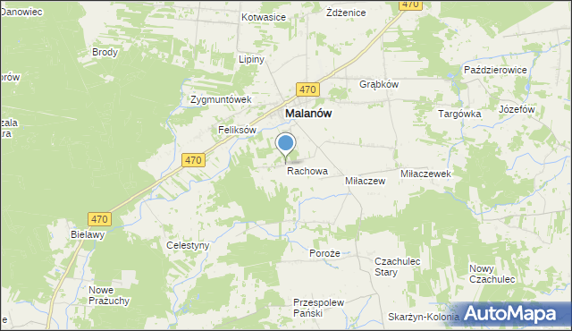 mapa Rachowa, Rachowa na mapie Targeo