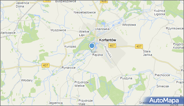 mapa Rączka, Rączka na mapie Targeo