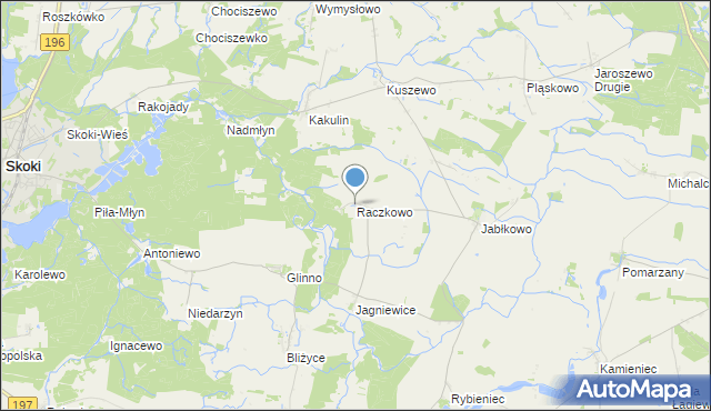 mapa Raczkowo, Raczkowo na mapie Targeo