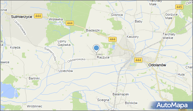 mapa Raczyce, Raczyce gmina Odolanów na mapie Targeo