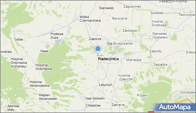 mapa Radecznica, Radecznica na mapie Targeo