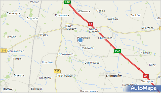 mapa Radłowice, Radłowice na mapie Targeo