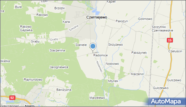 mapa Radomice, Radomice gmina Września na mapie Targeo