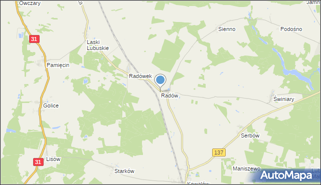 mapa Radów, Radów na mapie Targeo