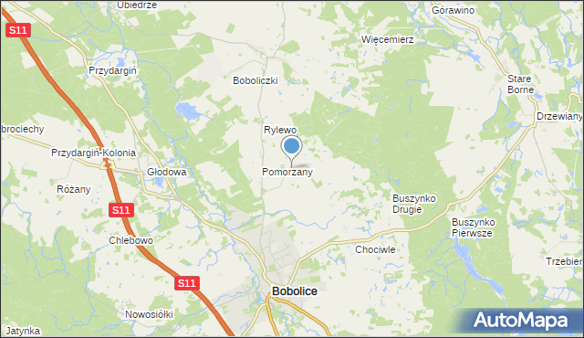 mapa Radwanki, Radwanki gmina Bobolice na mapie Targeo