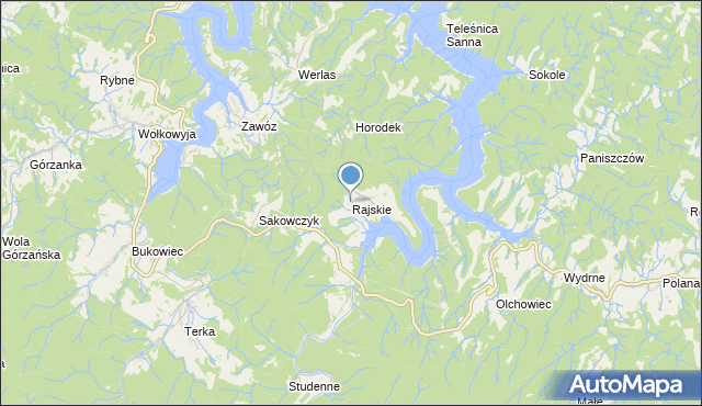 mapa Rajskie, Rajskie na mapie Targeo