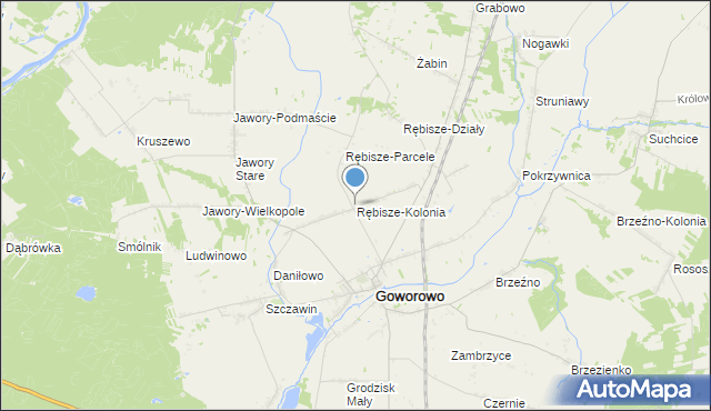 mapa Rębisze-Kolonia, Rębisze-Kolonia na mapie Targeo