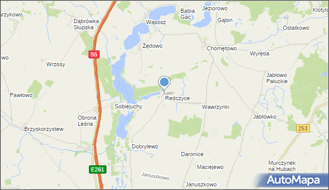 mapa Redczyce, Redczyce na mapie Targeo