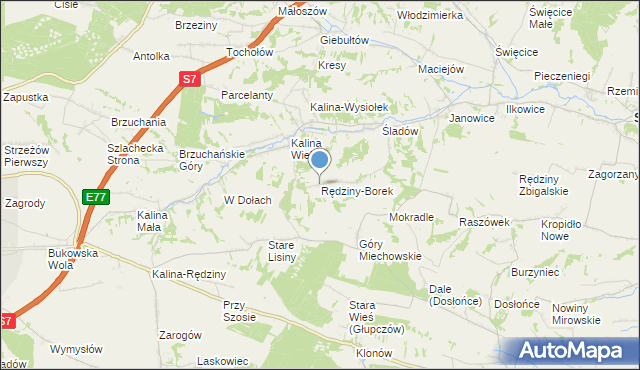 mapa Rędziny-Borek, Rędziny-Borek na mapie Targeo