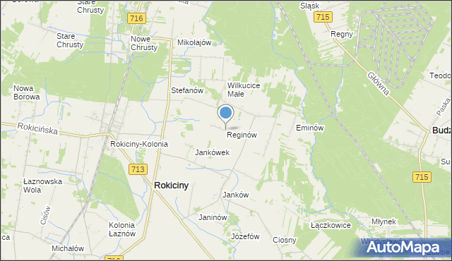 mapa Reginów, Reginów na mapie Targeo