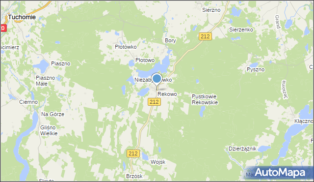mapa Rekowo, Rekowo gmina Bytów na mapie Targeo