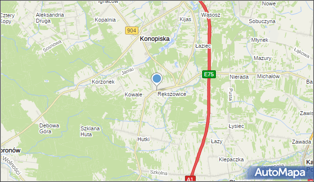 mapa Rększowice, Rększowice na mapie Targeo
