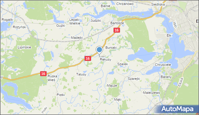 mapa Rękusy, Rękusy na mapie Targeo