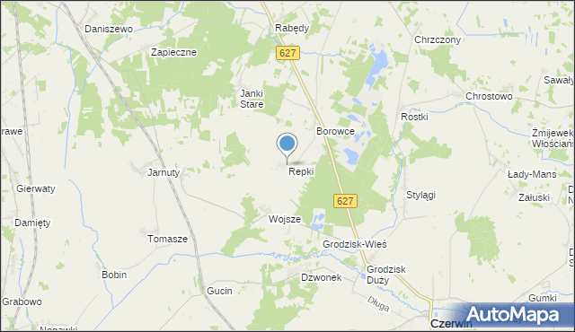 mapa Repki, Repki gmina Troszyn na mapie Targeo