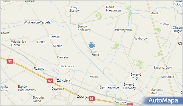 mapa Retki, Retki na mapie Targeo