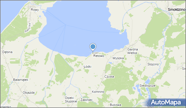 mapa Retowo, Retowo gmina Smołdzino na mapie Targeo