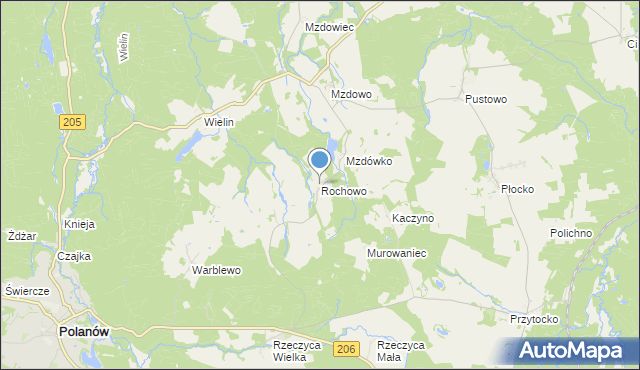 mapa Rochowo, Rochowo na mapie Targeo