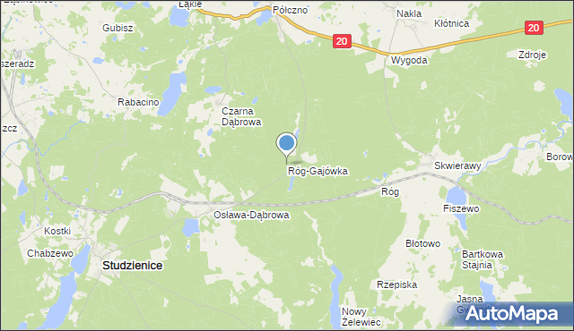 mapa Róg-Gajówka, Róg-Gajówka na mapie Targeo