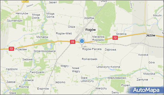 mapa Rogów-Parcela, Rogów-Parcela na mapie Targeo