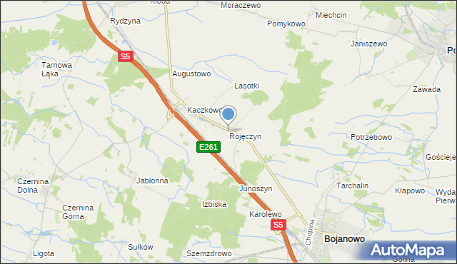 mapa Rojęczyn, Rojęczyn na mapie Targeo