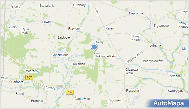 mapa Rokitnica-Kąty, Rokitnica-Kąty na mapie Targeo