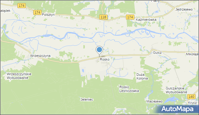 mapa Rosko, Rosko na mapie Targeo