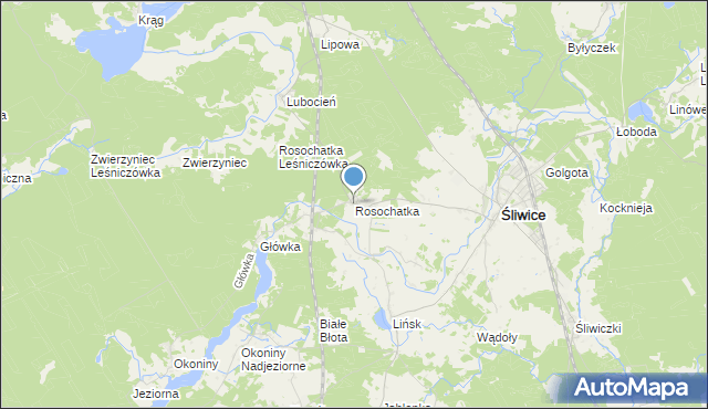 mapa Rosochatka, Rosochatka na mapie Targeo