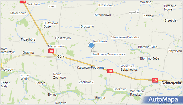 mapa Rostkowo-Orszymowice, Rostkowo-Orszymowice na mapie Targeo